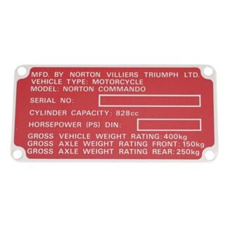 Norton Commando Mk2 Id Plate 06