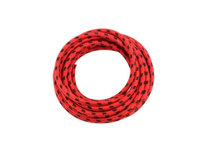 Cloth Covered High Tension Spark Plug Ignition Lead Red With Black Flecks