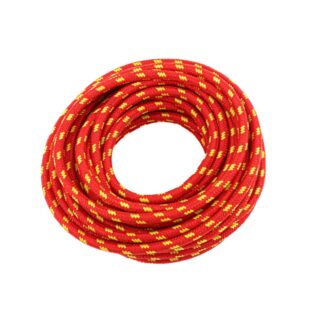 Cloth Covered High Tension Spark Plug Ignition Lead Red With Yellow Flecks