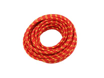 Cloth Covered High Tension Spark Plug Ignition Lead Red With Yellow Flecks