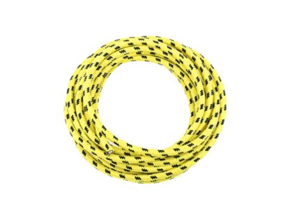 Cloth Covered High Tension Spark Plug Ignition Lead Yellow With Black Flecks