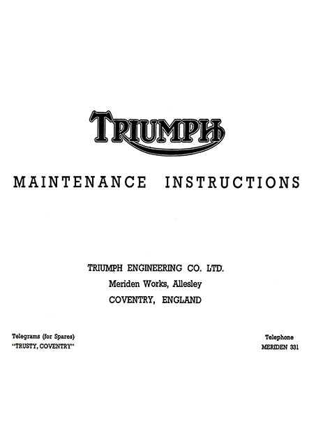 Triumph Maintenance Instructions Sprung Hub MK2
