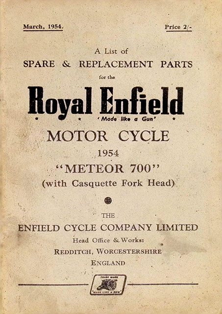 1954 Royal Enfield Meteor 700cc Replacement Spare Parts