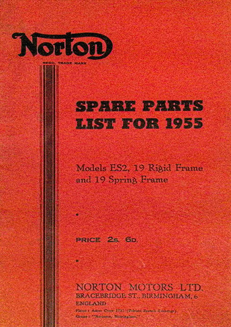 1955 Norton Model 19 ES2 Spare Parts