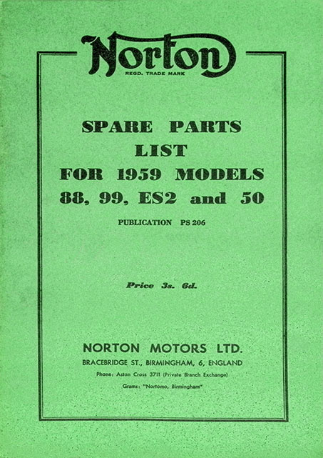 1959 Norton Model 50 88 99 ES2 Spare Parts
