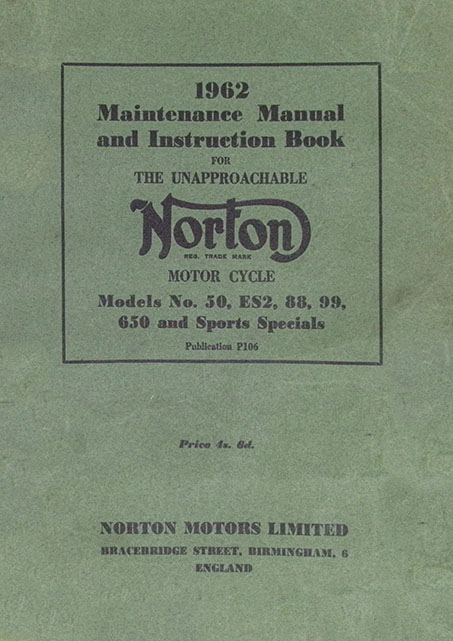 1962 Norton Model 50 ES2 88 99 650SS Maintenance Spare Parts