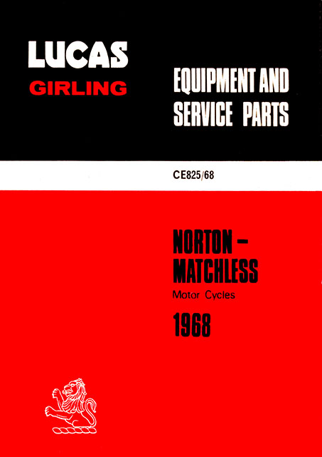 Lucas Norton-Matchless 1968 Equipment & Spare Parts