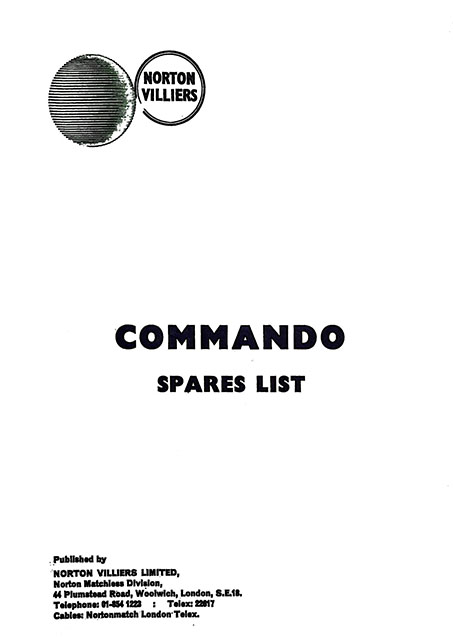 Norton Commando Spares List