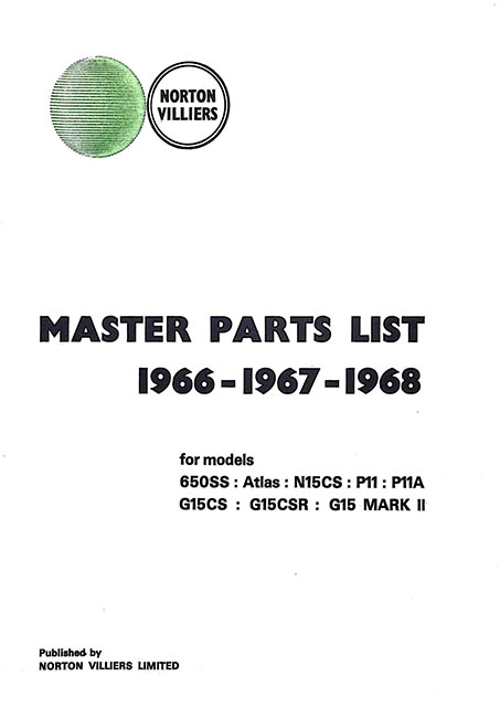 Norton Master Parts List 1966-1968