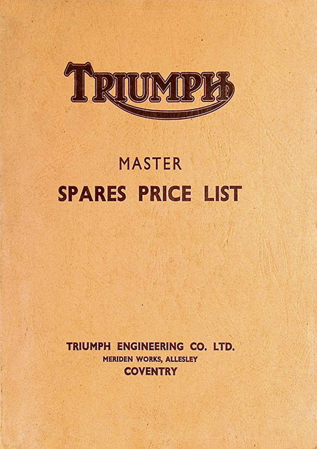 Triumph Master Spares List 884/64
