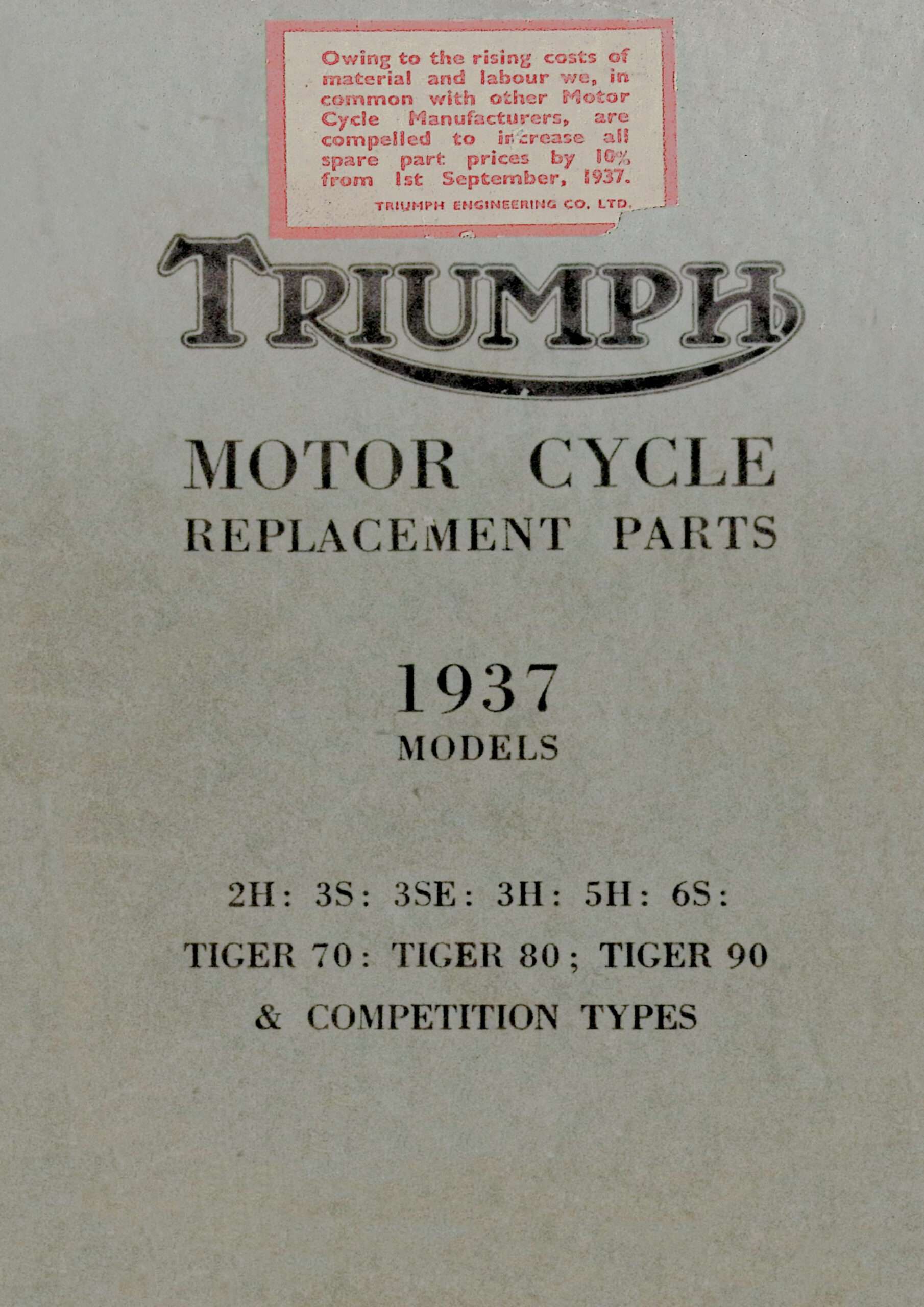 1937 Triumph Spare Parts