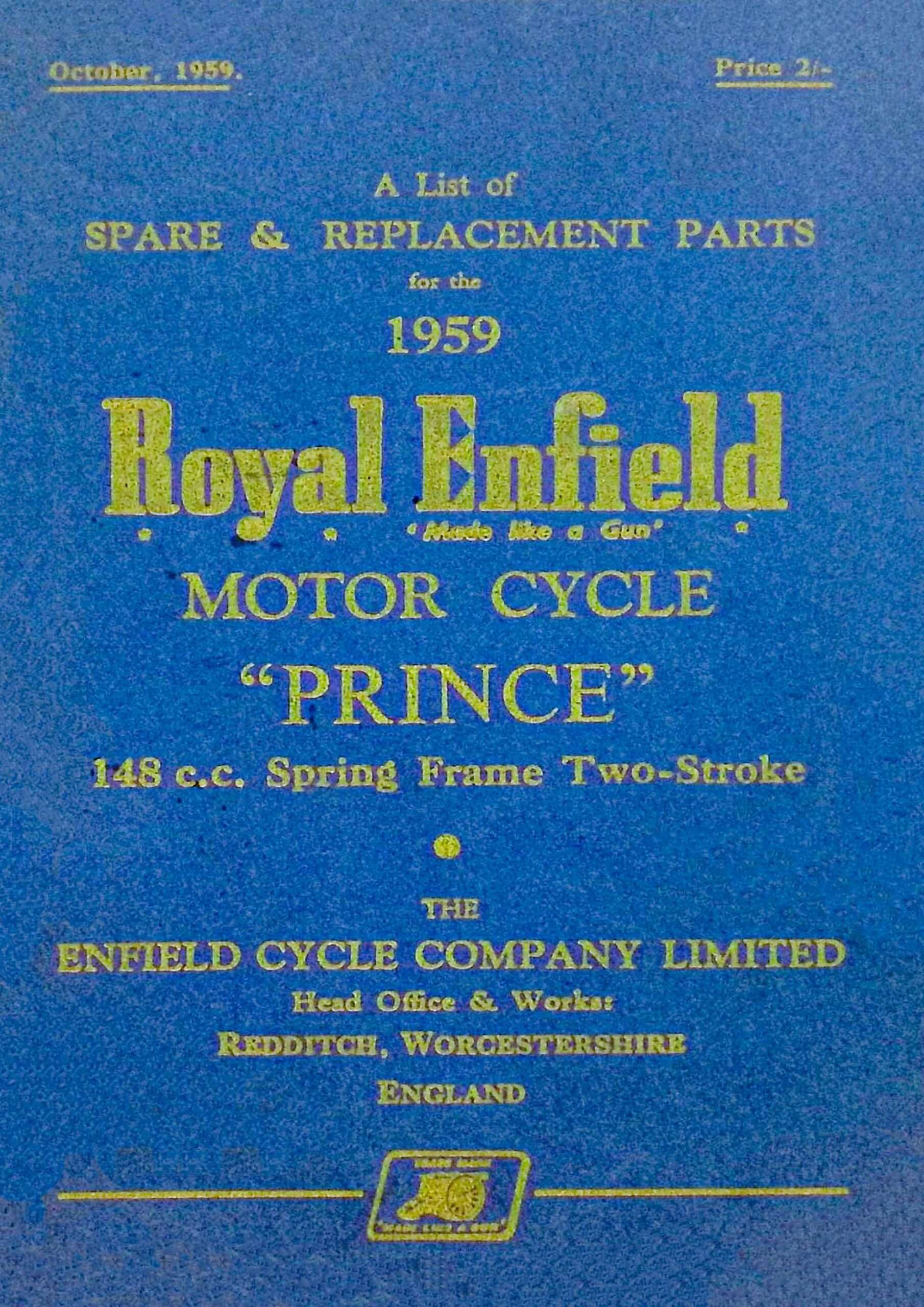 1959 Royal Enfield Prince Spare Parts