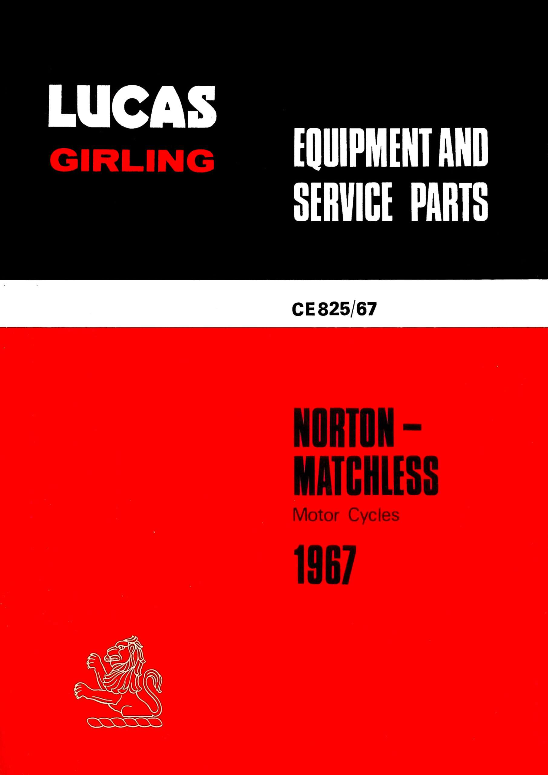 Lucas Norton-Matchless 1967 Equipment & Spare Parts
