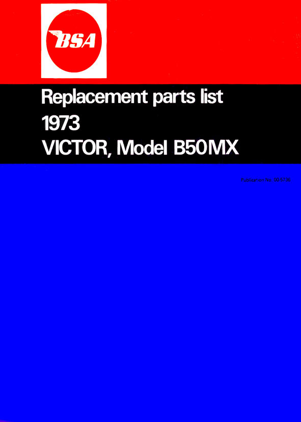 1973 BSA B50MX Spare Parts