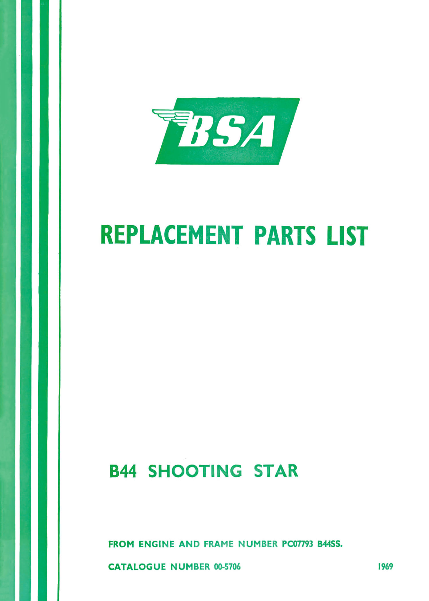 1969 B44 Shooting Star Spare Parts