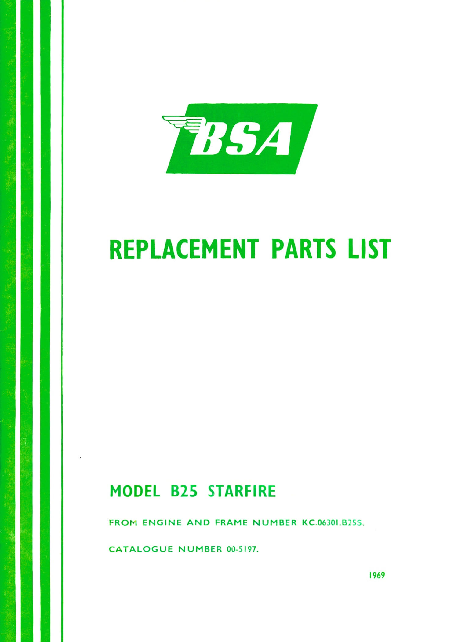 1969 BSA B25 Spare Parts