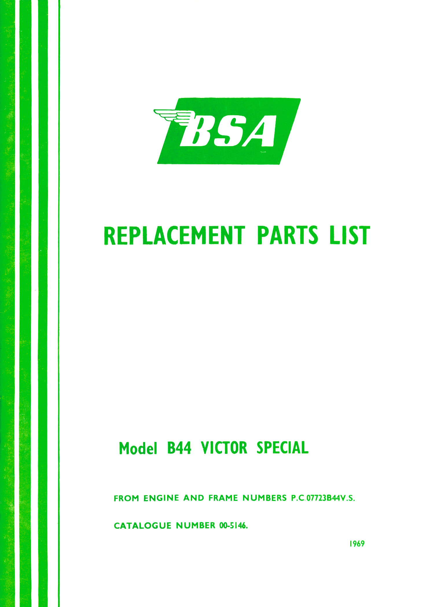 1969 BSA B44 Victor Special Spare Parts