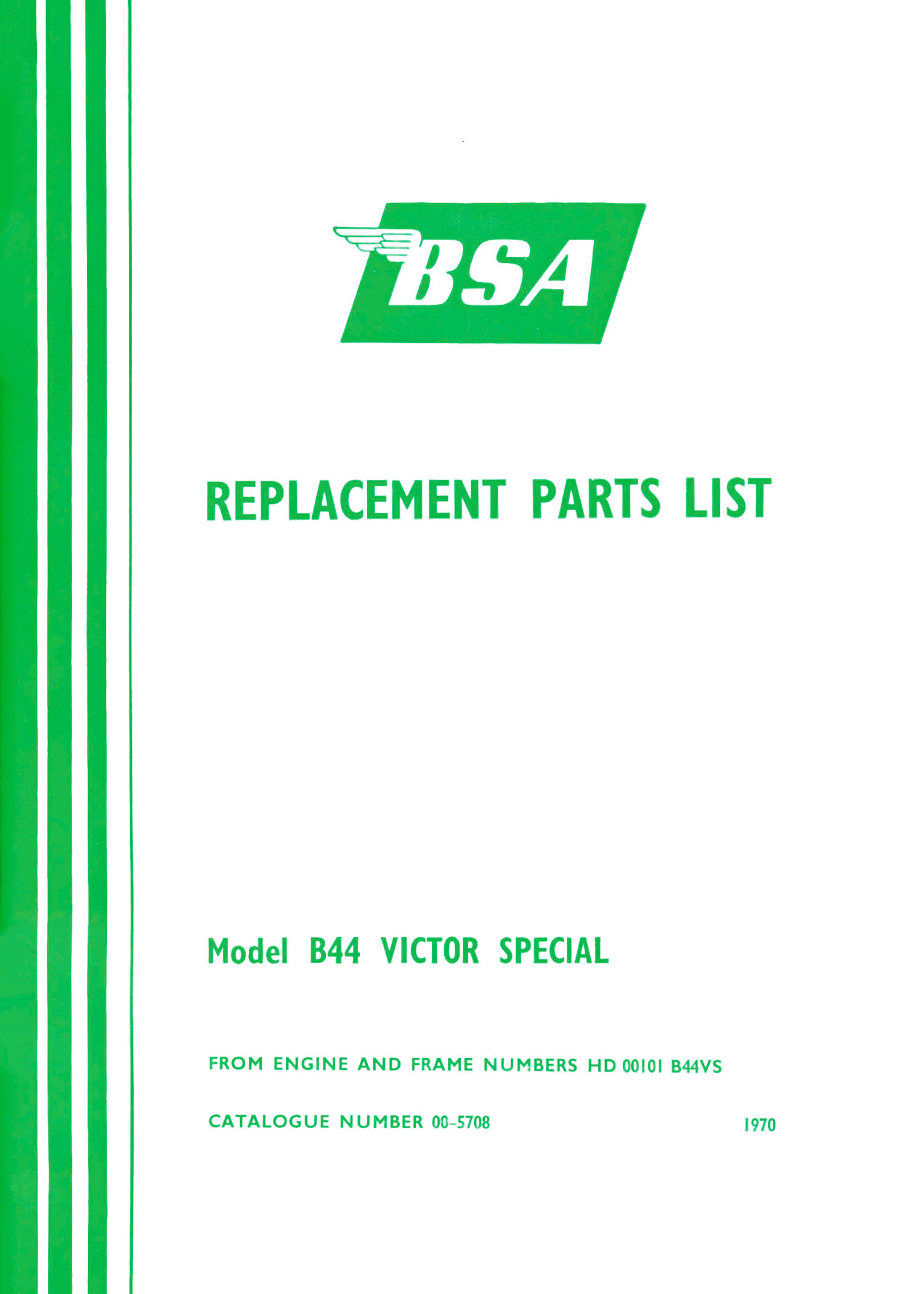 1970 B44 Victor Special Spare Parts