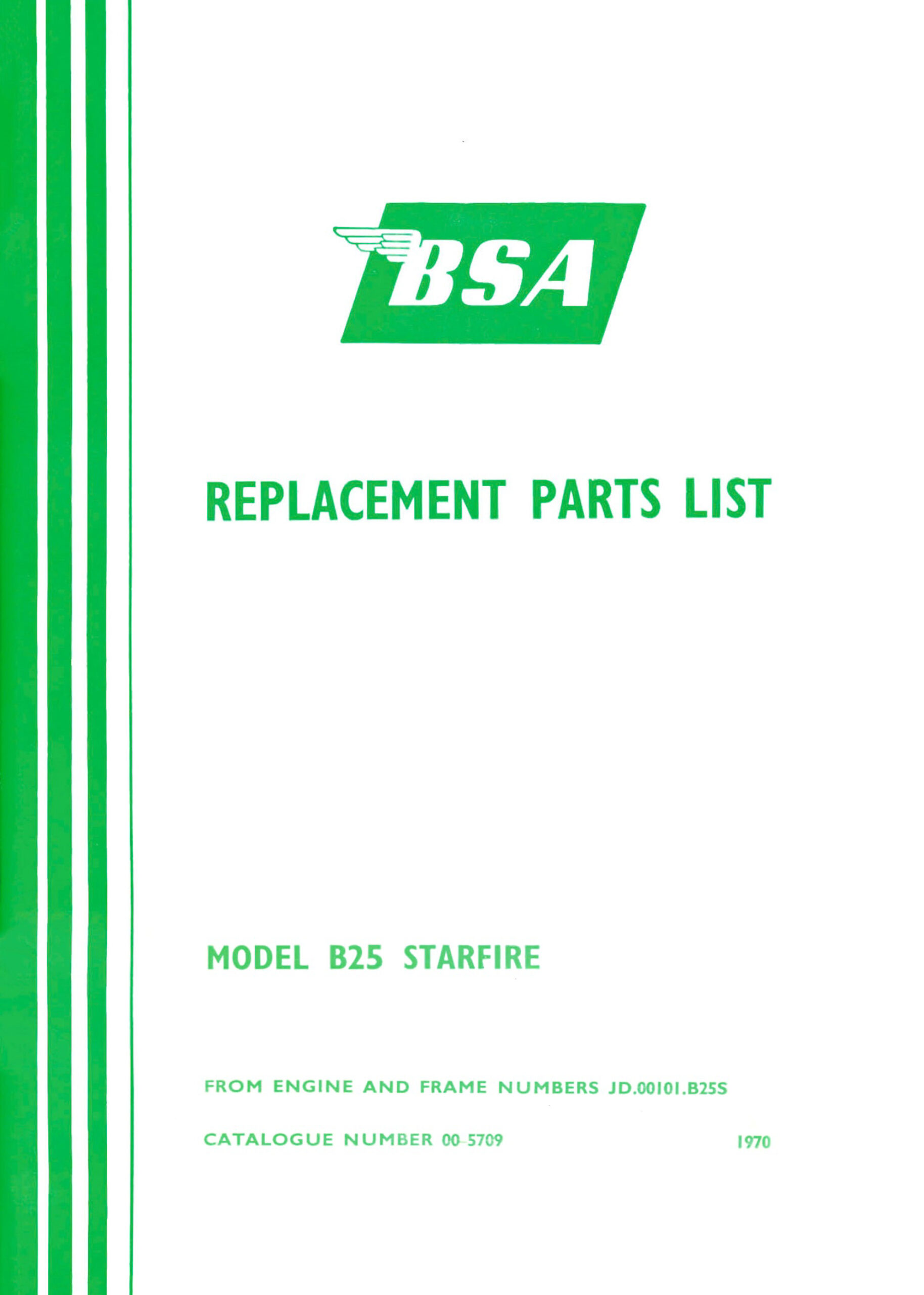 1970 BSA B25 Spare Parts
