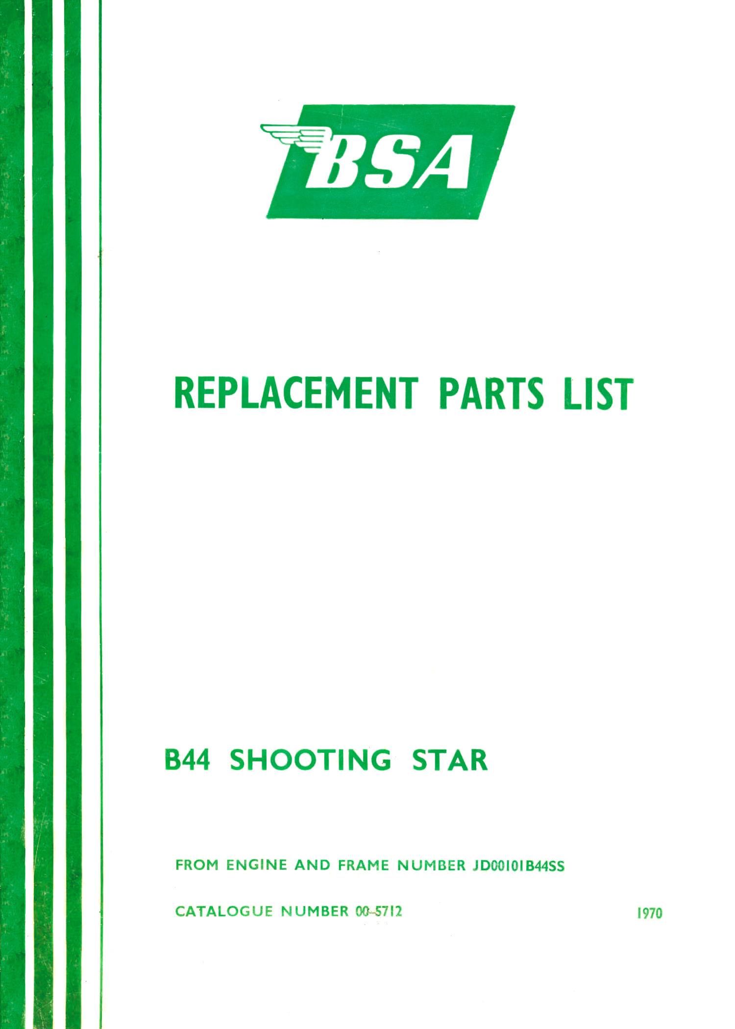 1970 BSA B44 Shooting Star Spare Parts