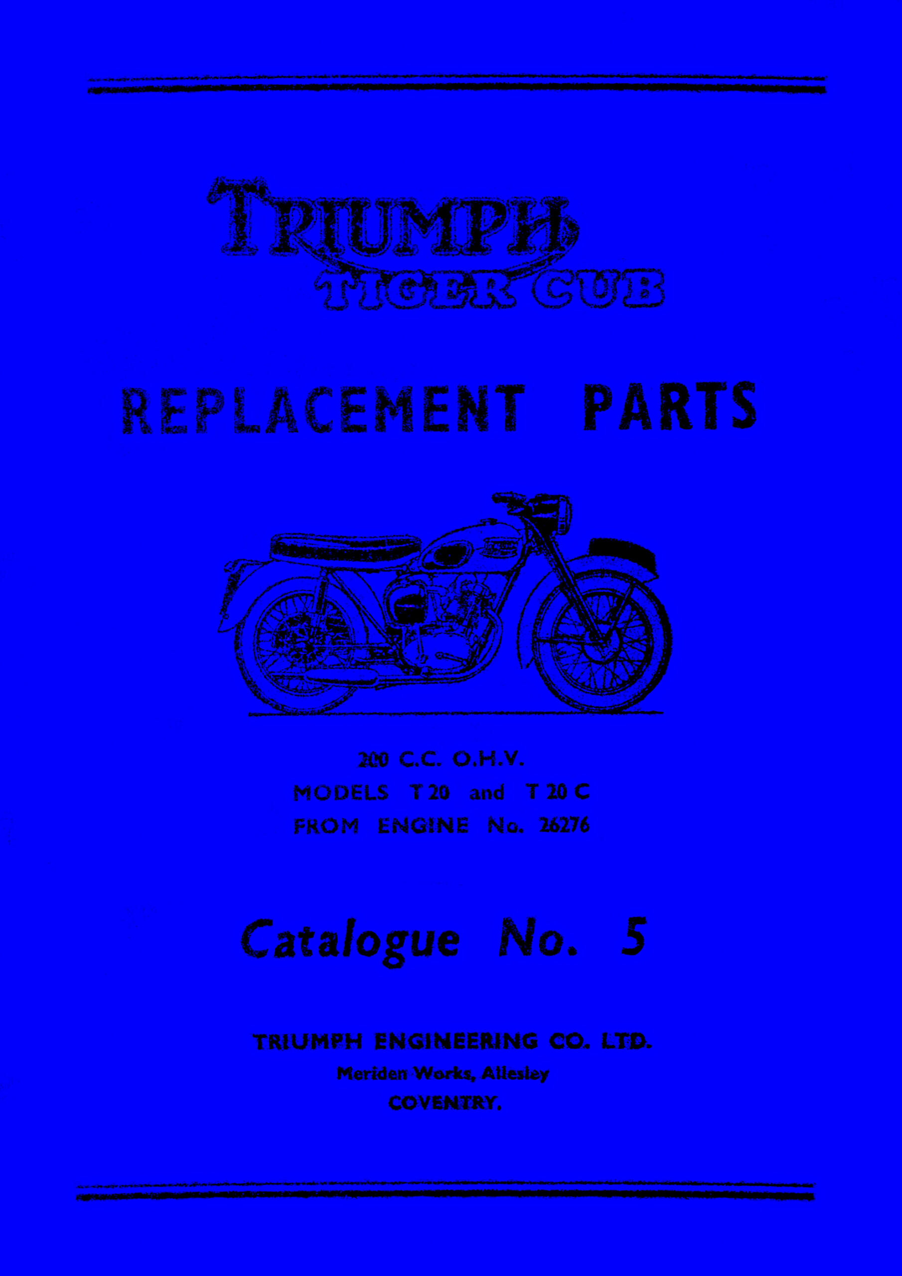 1957 Triumph T20 Tiger Cub Spare Parts