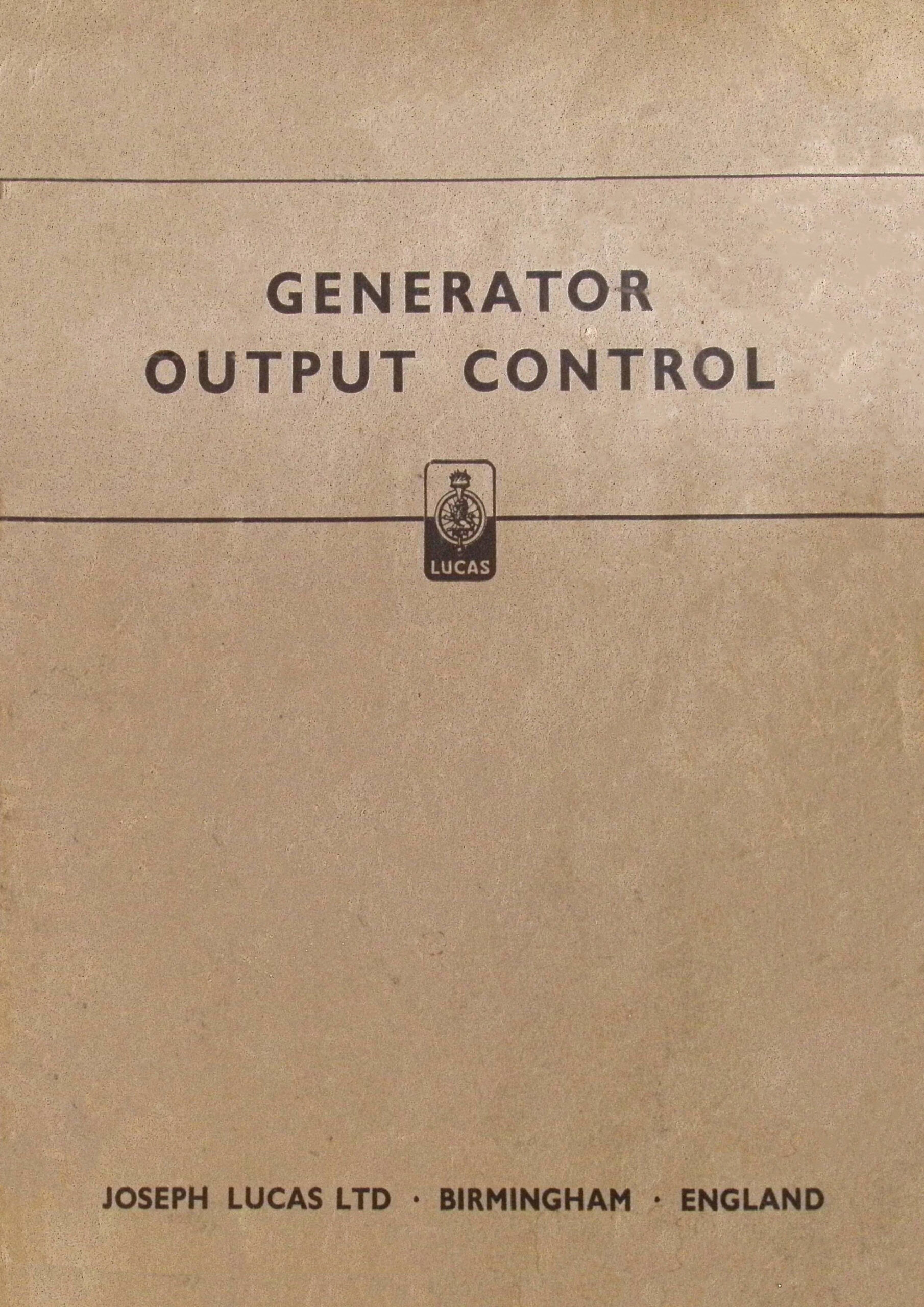 Lucas Generator Output Control