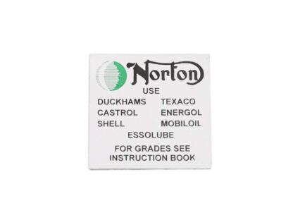 Norton Commando Recommended Oil Brands Decal 06 3977