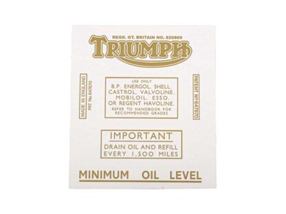 Triumph Pre Unit Transfer Set