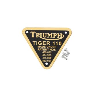 Triumph Tiger 110 Patent Plate 70 2910, E2910
