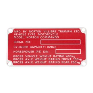 Norton commando frame registration plate 06 6580