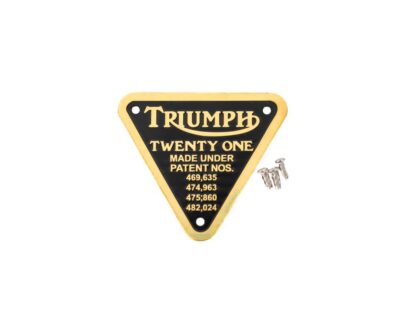 Triumph twenty one patent plate 70 4016, e4016