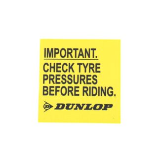 Dunlop Check Tyre Pressures Decal 60