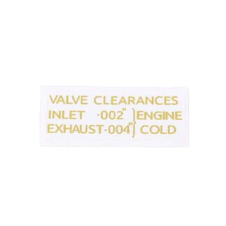 Triumph Valve Clearances Decal A51