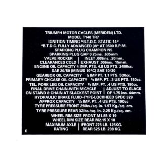 Triumph Under Seat Instructions Decal 60