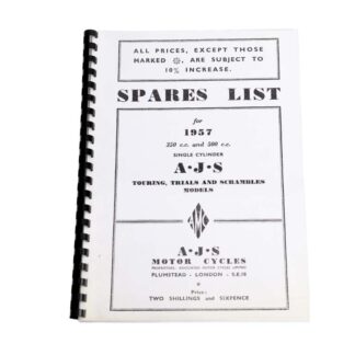 1957 Ajs 350cc & 500cc Singles Parts Manual