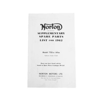 1962 Norton Atlas Spare Parts Manual Supplement Ps222